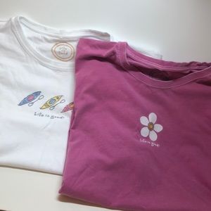 2 short sleeved tees- Life Is Good